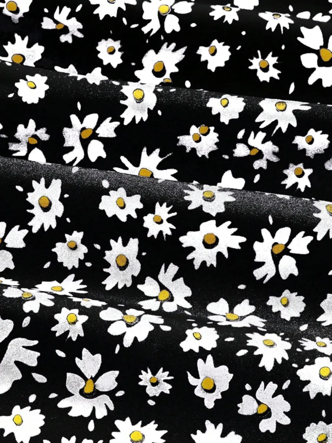 Verdusa Women's Ditsy Floral Print Ruched Skirt Split Thigh Casual Long Skirts