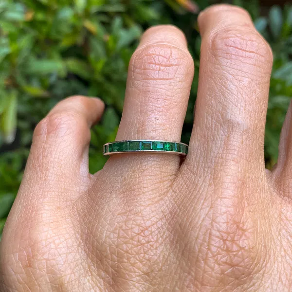 Vintage Emerald Eternity Band, Size 6 1/2