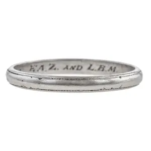 Vintage Wedding Band with Pattern, Platinum, 5.25