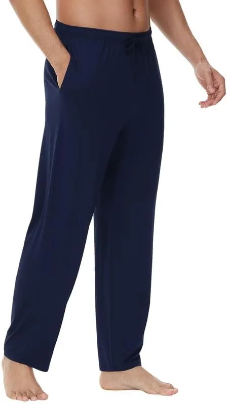 WiWi Viscose from Bamboo Men's Sleep Pant Sports Trousers with Pockets Light bottom S-XXL