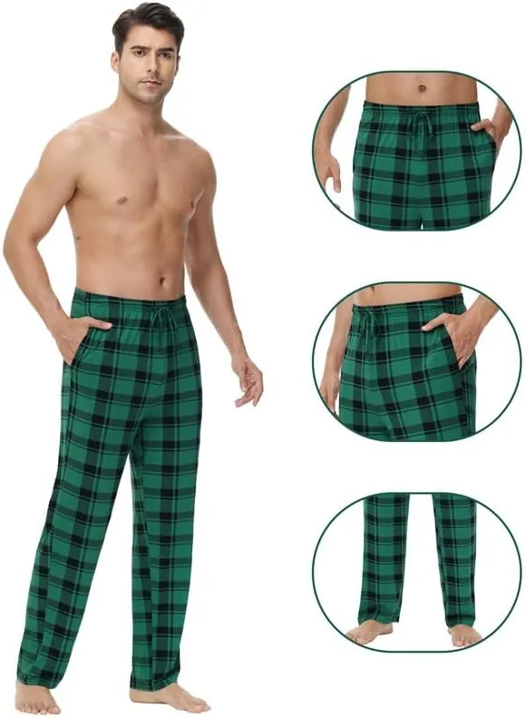 WiWi Viscose from Bamboo Men's Sleep Pant Sports Trousers with Pockets Light bottom S-XXL