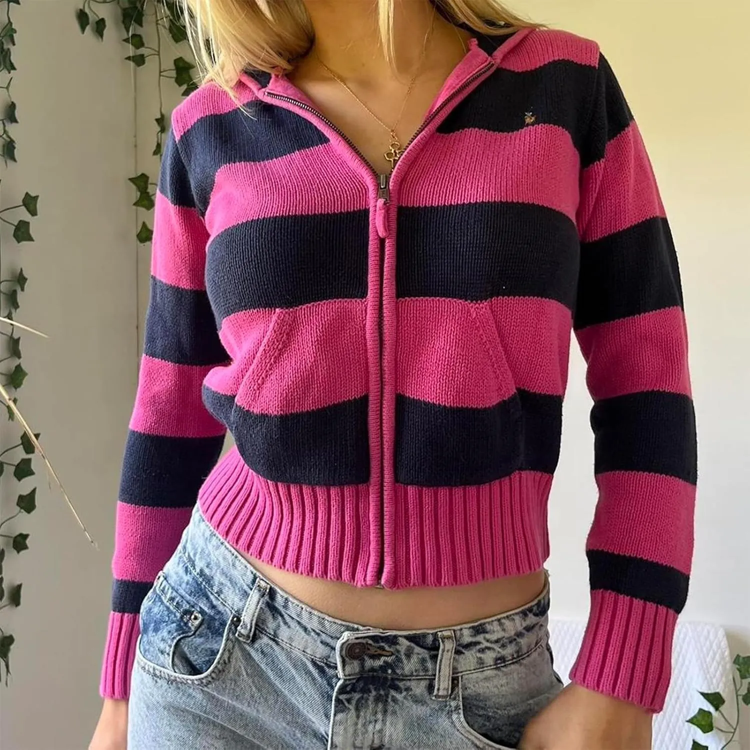 Women Vintage Hoodie Sweatshirt Y2K Zip Up Casual Oversized Punk Jackets Graphic Spider Hoodies E Girl Streetwear