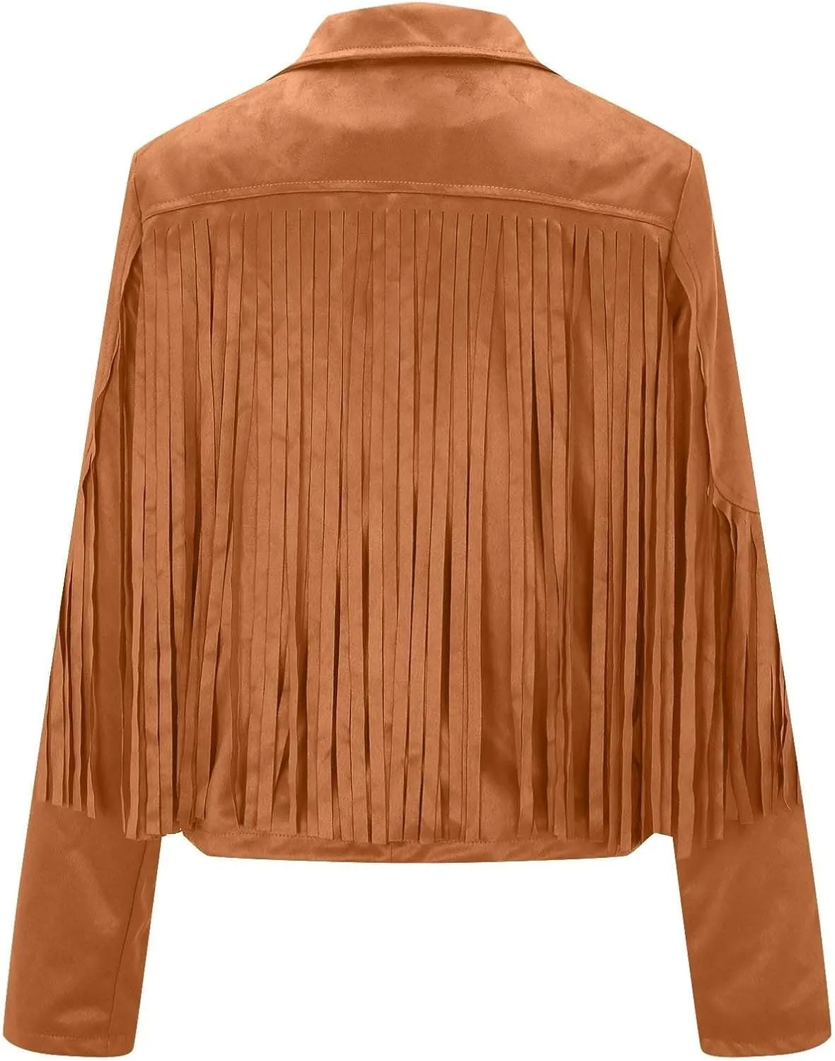 Womens Anorak Jacket Women Fringe Faux Suede Leather Jackets Fashion Tassel Motorcycle Cropped Jacket for Old