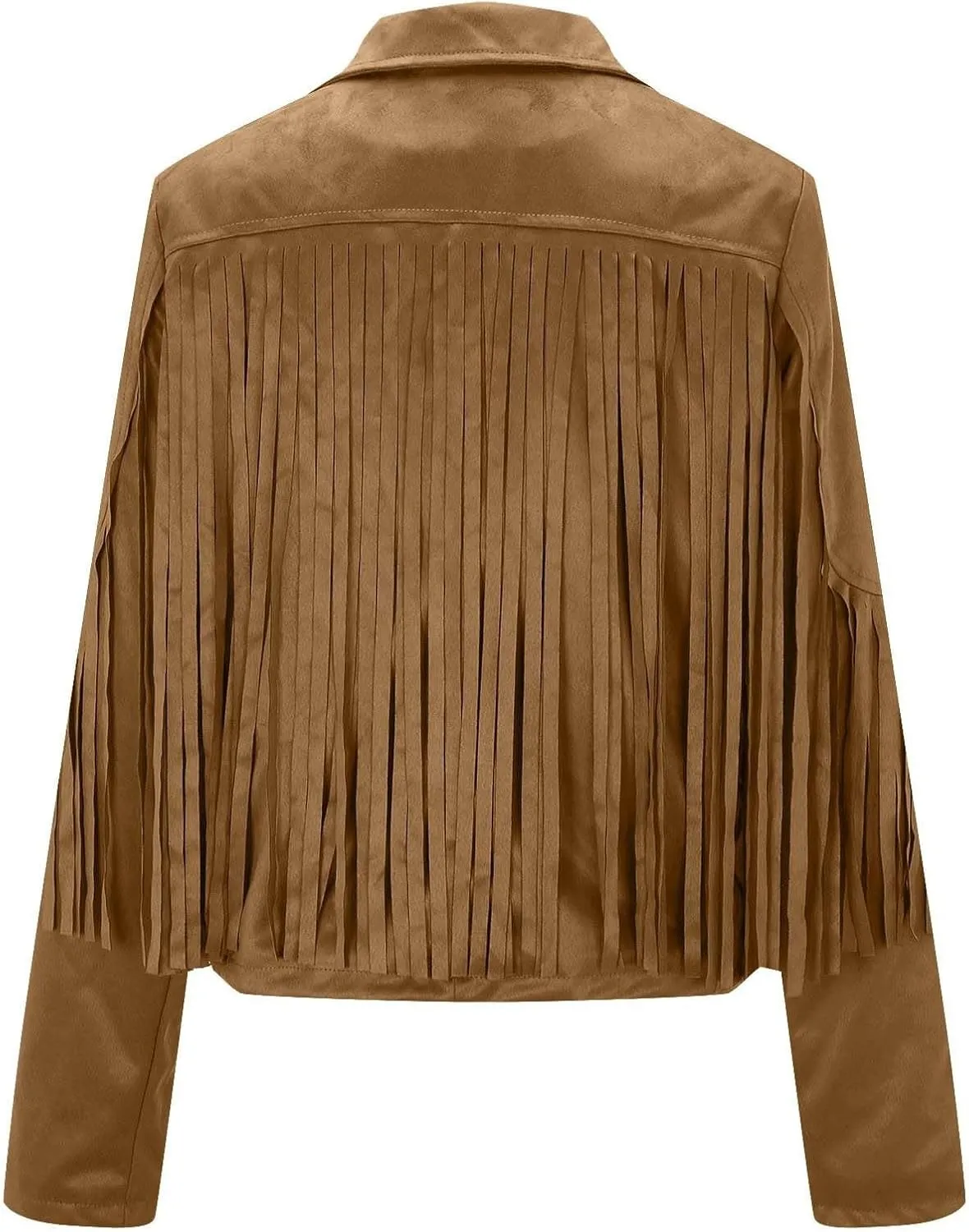 Womens Anorak Jacket Women Fringe Faux Suede Leather Jackets Fashion Tassel Motorcycle Cropped Jacket for Old