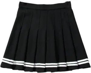 Women's High-Waisted Pleated Mini Skirt  Elastic Waist Skort for Summer School Workout Golf Running