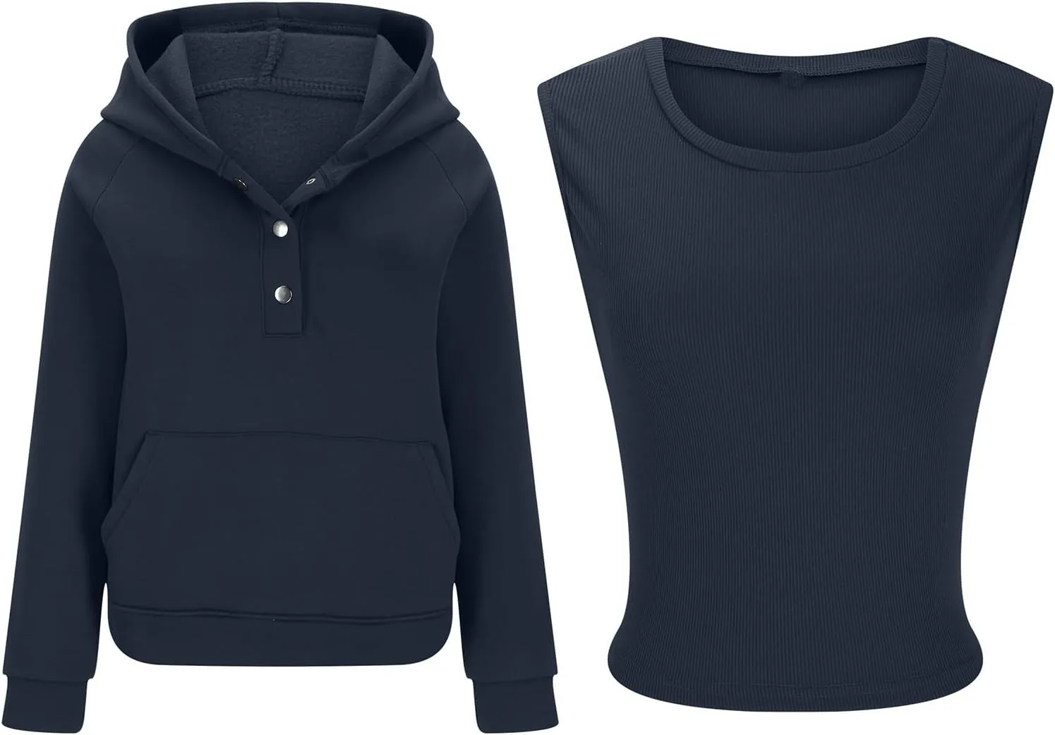 Women's Hoodies Pullover Button Down Oversized Sweatshirts Long Sleeve Pullove Tops 2024 Fall Fashion Streetwear