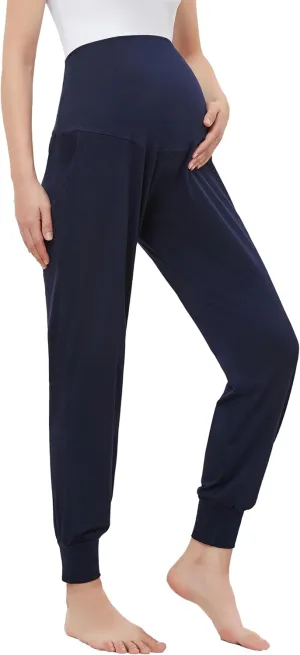 Women's Maternity Joggers Pants Pregnancy Clothes Over The Belly Pregnancy Pant with Pockets