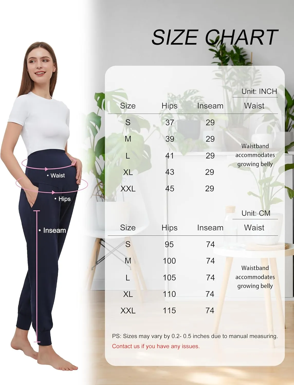 Women's Maternity Joggers Pants Pregnancy Clothes Over The Belly Pregnancy Pant with Pockets