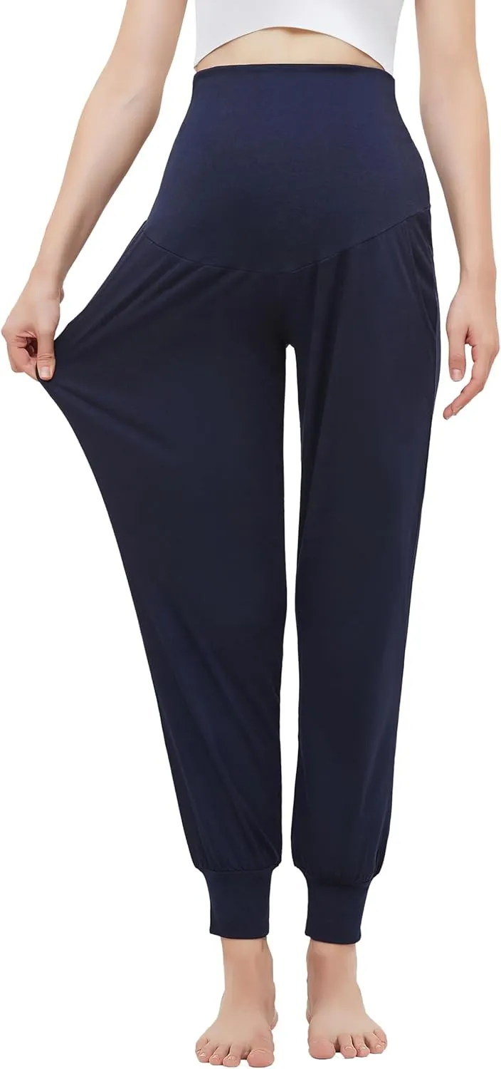 Women's Maternity Joggers Pants Pregnancy Clothes Over The Belly Pregnancy Pant with Pockets