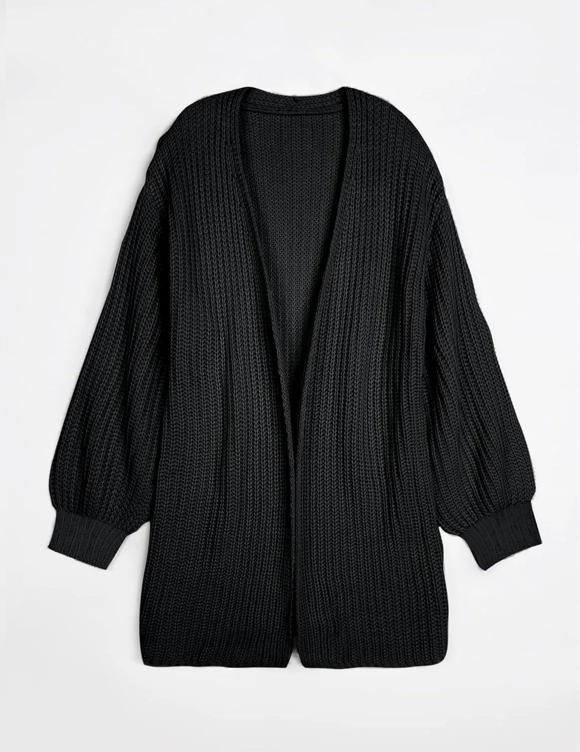 Womens Oversized Cute Waffle Chunky Knit Long Cardigan Fall 2024 Ladies Dressy Casual Open Front Sweater Cardigans
