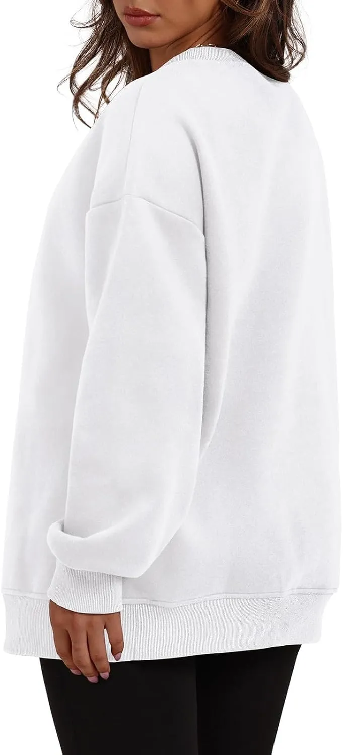 Womens Oversized Sweatshirts Side Slit Crewneck Long Sleeve Tops Loose Pullover 2024 Fall Women Extra