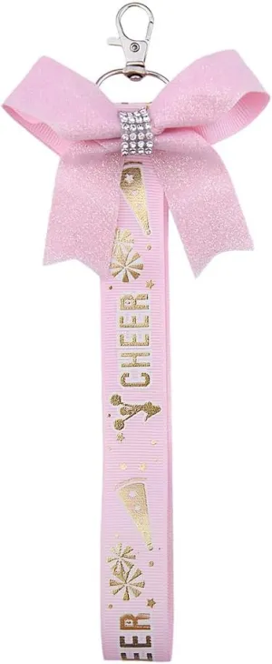 yaozeio Glitter Cheer Bow Keychain for Backpacks