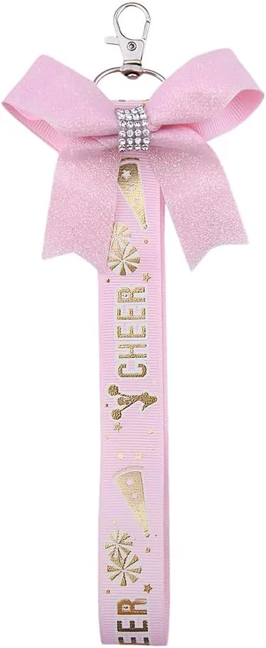 yaozeio Glitter Cheer Bow Keychain for Backpacks