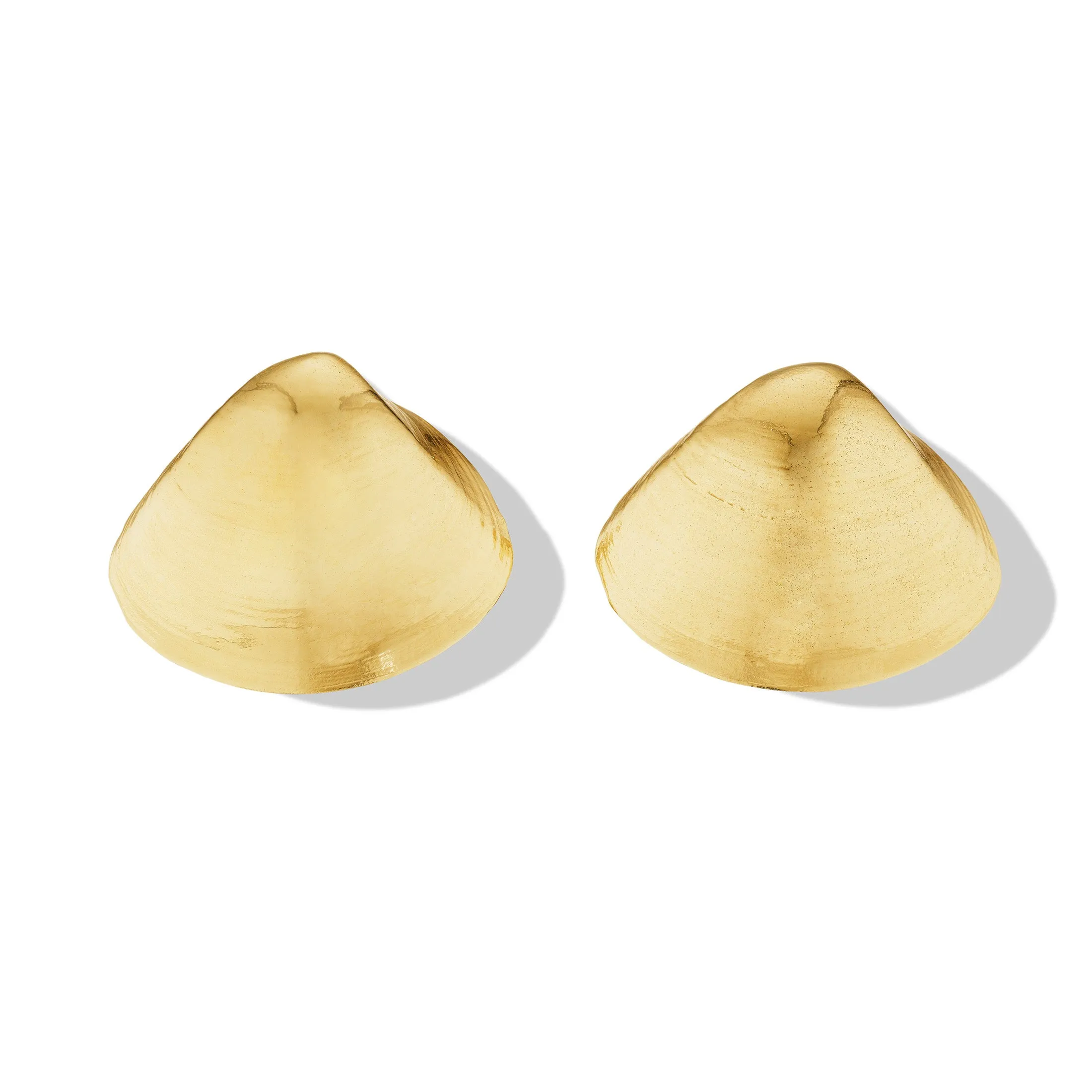 Yellow Gold Large Shell '70s Stud Earrings