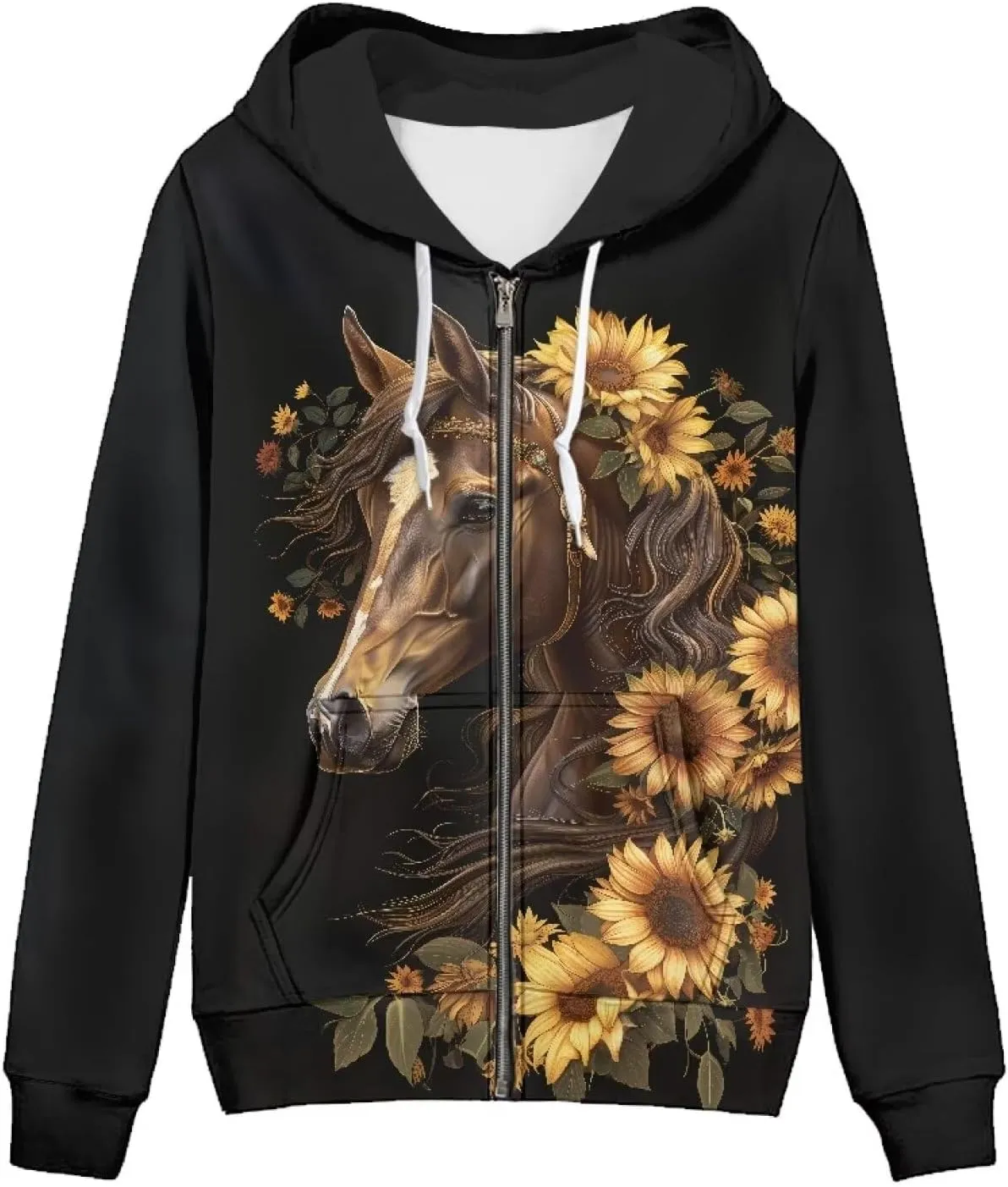 YEXIATODO Casual Hoodie for Women Zipper Hooded Sweatshirt Pullover with Pocket